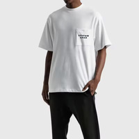 T-shirt formel blanc personnalisé pour homme, 60% coton 40% polyester, tissu tricoté avec poche, infroissable, écologique et respirant