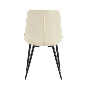 Sedia da Pranzo Moderna in Tessuto Bianco Crema con Elegante Motivo a Griglia, Stile Chic per il Tuo Spazio Pranzo - Product Image 4