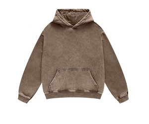 Sudadera con capucha unisex personalizada de algodón orgánico, estilo vintage, oversize, con efecto desgastado, lavado ácido, corte regular, con cremallera, anti-bolitas - Product Image 6