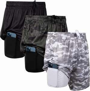 <b>Mens</b> Solid Canvas Gym Fitness <b>Compression</b> <b>Shorts</b> Custom Logo Eco-Friendly Quick Dry Performance Stretch Workout <b>Shorts</b> - Product Image 1