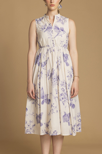 Elegante Vestido Blanco con Estampado Floral, Corte Evase, para Fiestas, para Mujer, para Ocasiones Formales, Disponible a Precio de Mayoreo Razonable - Product Image 4