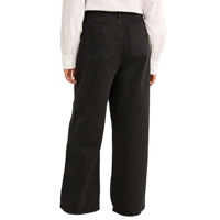 Jean décontracté taille plus pour femme, coupe droite mi-large, en denim tissé doux, respirant, écologique, lavé, idéal pour l'été