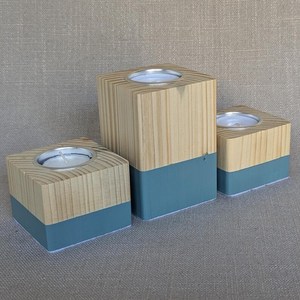Porte-bougie en bois artisanal, support de bougie en bois naturel, décoration rustique pour la maison et centre de table, OEM/ODM - Product Image 5
