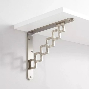 Stainless Brass <b>Shelf</b> <b>Brackets</b> Rustic Silver <b>Brackets</b> Durable Metal Support For Indoor UseHome Decor Connectors <b>Shelf</b> Supports - Product Image 1