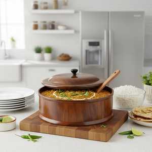Caja de Madera Resistente para Chapati y Roti, Contenedor de Almacenamiento Ecológico, Apto para Lavavajillas, Apilable, Aislante para Mantener la Comida Caliente, Hecho a Mano - Product Image 2