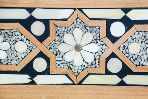 Handmade Bone Inlay Vanity <b>Box</b> Decorative Wooden Jewellery Organizer with <b>Floral</b> and Stripe Inlay Pattern - Product Image 3
