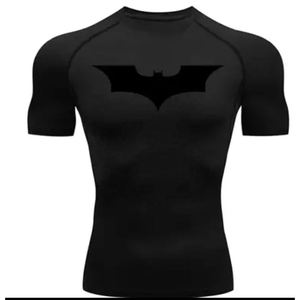 T-shirts de compression pour hommes imprimés à chaud, personnalisables avec logo, respirants, antibactériens, en tissu Spandex/Polyester - Product Image 6