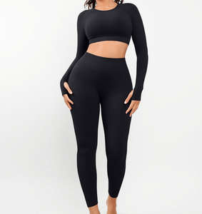 Wholesale Custom Fitness Wear Yoga Sets Gym Workout Clothes Athletic Suits Sports Bra Jacket High Waist Leggings Set for Women - Product Image 2