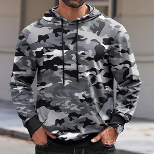 Sudadera con Capucha Oversize para Hombre, Estilo Moderno, 100% Algodón Tejido, Ecológica, Estilo Urbano, con Bolsillo Canguro, Bloques de Color, Teñido Liso - Product Image 2