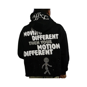 OEM Sweat à capuche court en éponge française de haute qualité en coton avec strass avec ourlet brut cousu de logo personnalisé et impression 3D pour l'hiver - Product Image 1