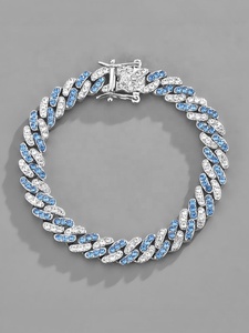 Chaîne cubaine triple cercle en moissanite plaqué argent sterling 925, style hip-hop, avec perles d'eau douce, personnalisable, cadeau pour femme, certifié IGI - Product Image 2