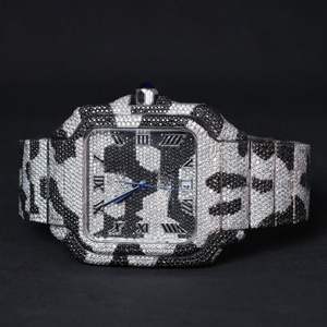 Reloj de Diamantes Cultivados en Laboratorio Personalizado de Alta Calidad Estilo Hip Hop para Hombre, Reloj de Diamantes VVS para Regalo - Product Image 1