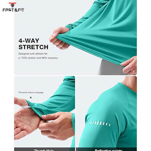 Rashguard à manches longues pour homme, anti-UV, respirant, séchage rapide, personnalisable, polyester/nylon, vêtements de surf et de plein air - Product Image 5