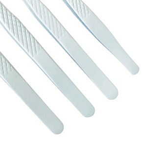 Juego de pinzas para pestañas con baño de oro de precisión del fabricante, mango blanco, punta suave, para extensión de pestañas y manicura - Product Image 4