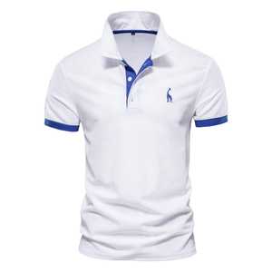 Polo pour homme de haute qualité, vente en gros, best-seller, été, motif uni, brodé, manches courtes, col rabattu, coupe ajustée - Product Image 2