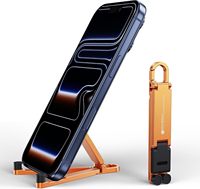 Soporte Plegable Portátil para Teléfono, Mini Soporte Ajustable de Aluminio con Llavero para Escritorio, Oficina y Viajes