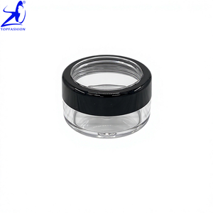 100pcs Made Taiwan Empty Cosmetic 10g Clear Plastic Jar Black Rim <b>Acrylic</b> Window Threaded Cap Loose Powder Lotion False - Product Image 3