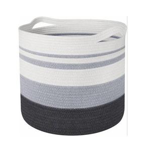 Minimalist Cotton Rope Storage <b>Basket</b> with Handles <b>Large</b> Woven Laundry Hamper Toy Organizer - Product Image 2