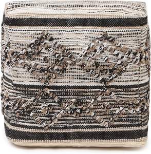 Pouf tabouret bohème en coton fait main de haute qualité, design contemporain pour mobilier de jardin, personnalisable - Product Image 4