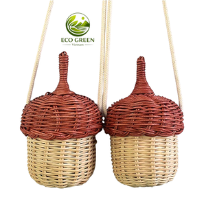 Sonajero de Ratán Hecho a Mano con Forma de Bollo, Juguete de Mimbre Natural Ecológico, Juguete Montessori para Bebés, Venta al por Mayor - Product Image 2