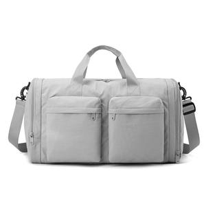 Sac de voyage pliable en polyester résistant à l'eau avec fermeture éclair, grande capacité, pour la gym et les séjours d'une nuit, compartiment à chaussures - Product Image 2