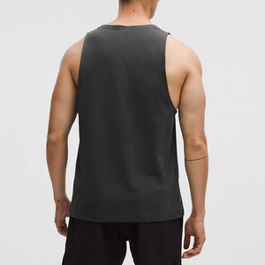 Débardeur pour homme en polyester 100% tricoté, respirant, à séchage rapide, écologique, noir, col rond, uni, sportif, pour la musculation et le fitness - Product Image 1