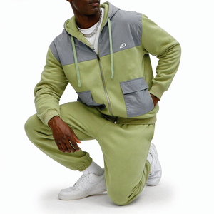 Ensemble de sweats à capuche zippés pour hommes en molleton de coton et pantalon de jogging – Tenue de sport décontractée – Fabricant OEM/ODM personnalisé en gros - Product Image 6