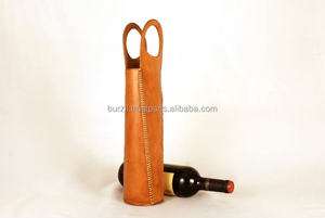 Caddy de cuero de grano superior personalizado, portabotellas de vino hecho a mano, bolsa personalizada, decoración, Accesorios de Vino - Product Image 6