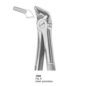 Forceps d'extraction Fig. 8 premolaires inférieurs (modèle anglais) |   Acier inoxydable de qualité supérieure - Product Image 1