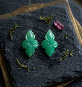Colgante de Flor de Piedra Verde Natural al por Mayor, Jade Tallado para Fabricación y Accesorios de Collares - Product Image 4