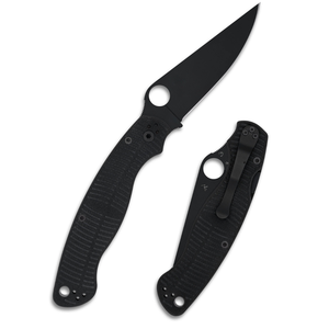 Couteaux pliants noirs avec lame à bord brut revêtue de noir, manche ergonomique texturé, trou d'ouverture pour le pouce et pochette métallique - Product Image 1