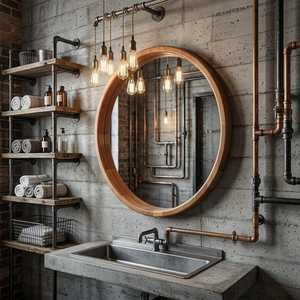 Vintage Style Wooden Frame <b>Mirror</b> for Wall Decoration - Product Image 4