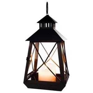 Classic Luxury Hanging Home Decorative Stainless Steel Metal Candle <b>Lantern</b> With <b>Black</b> Color Finished for Home & Garden - Product Image 1
