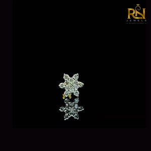 Imperial Cluster Solitaire <b>Nose</b> Pin Lab Grown Diamond Floral <b>Stud</b> Solid Gold 9K 14K 18K Fine Jewelry - Product Image 1