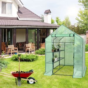 Mini serra Walk-In da 8 scaffali per il giardinaggio all'aperto verde casa prodotto - Product Image 2