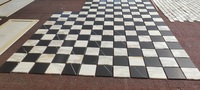 Carreaux de marbre en pierre de marbre Nero Marquina et Calacatta Gold polis modernes, découpés au jet d'eau, pour la décoration de sols intérieurs