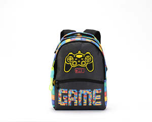 Sac à dos scolaire pour adolescents à imprimé graffiti, imperméable en PU, avec ceinture à coussin d'air, grande capacité, sac de voyage décontracté - Product Image 3