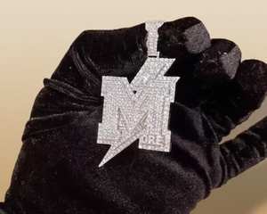 Collar con colgante personalizado de diamante moissanita VVS, plata de ley 925 chapada en oro, estilo hip hop, con nombre o letra personalizada, para regalo. - Product Image 5