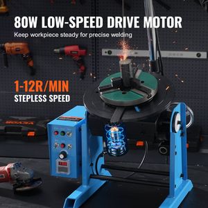 Posicionador de Soldadura Rotatorio 66LBS/30KG 0-90 Grados 1-12 RPM Mesa Giratoria 80W 12.4 Pulgadas con Mandril de 3 Mordazas - Product Image 4