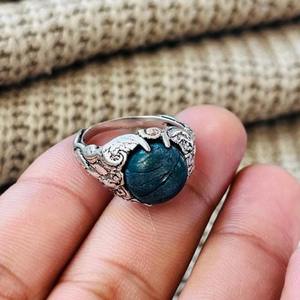 <b>Mens</b> Tribal Turquoise Brass <b>Ring</b> <b>Silver</b> Plated Gothic Claw <b>Ring</b> Punk Biker Statement Wholesale <b>Ring</b> - Product Image 3