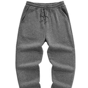 Men's Casual Sweatpants Midweight Drawstring <b>Elastic</b> <b>Waist</b> <b>Trousers</b> <b>with</b> Side Pockets Autumn Solid Grey Knitted Joggers - Product Image 1