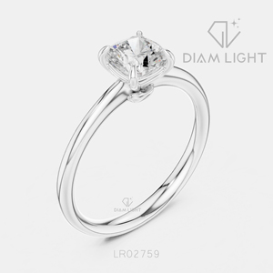 Bague de fiançailles de luxe en or blanc 14 carats avec diamant de laboratoire certifié IGI 0,93 carat, taille princesse, F+ VS+, pavé - Product Image 2