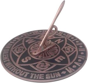 Reloj de Sol de Latón Macizo de 8 Pulgadas con Acabado Antiguo, Reloj de Jardín con Números Romanos, Elegante Decoración para Exteriores y Hogar, Regalo - Product Image 4