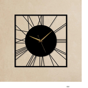 Modern Black Gold Metal Abstract <b>Wall</b> <b>Clock</b> Decor for Living Room Office Bedroom Diwali Wedding Gift Wholesale - Product Image 4