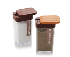 Ensemble de salières et poivrières en plastique, double distributeur, résistant à la poussière, anti-fuite, qualité alimentaire, outils pour herbes et épices - Product Image 1