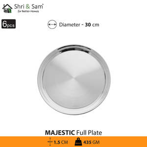 Majestic Lot de 6 assiettes complètes en acier inoxydable Plats et assiettes - Product Image 5
