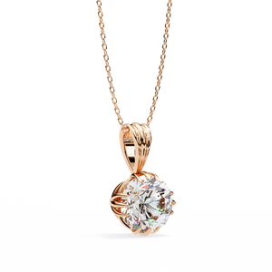 Colgante y Cadena con Diamante Redondo Cultivado en Laboratorio IGI D-E-F VVS-VS en Oro de 14K, Oro Rosa, Oro Blanco y Plata de Ley - Product Image 5