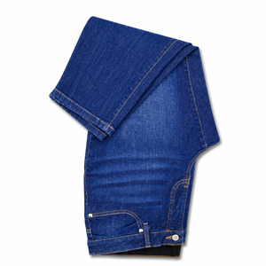 Jean en denim délavé coupe droite pour homme, taille mi-haute, coupe classique, en coton, style décontracté printemps - Product Image 4