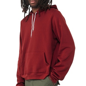 Bella + Canvas Sudadera con capucha para hombre Premium Cotton Light Fleece Manga larga Color Borgoña Regular Fit Private Label Sudadera con capucha Sudaderas - Product Image 1