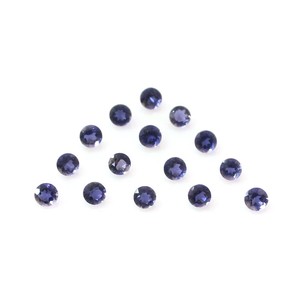 Iolita azul natural de 3 mm, facetada, de corte redondo, piedra preciosa suelta, cuentas de iolita calibradas para la fabricación de joyas, collares y pulseras. - Product Image 1